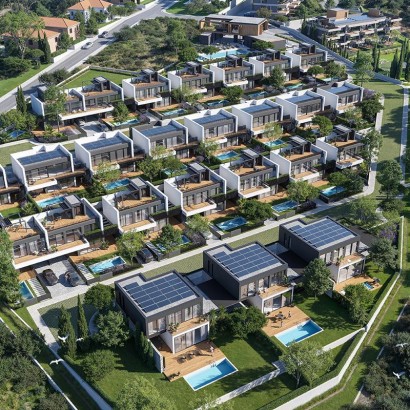 Gated project with apartment and villas